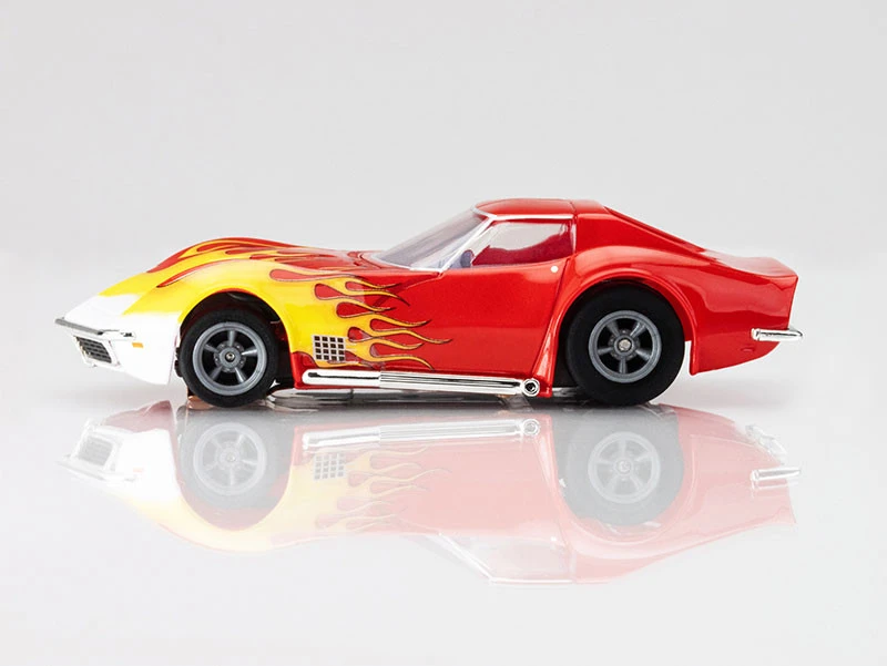AFX 1970 Corvette Red W/Yellow Wildfire Mega G+ HO Slot Car 3 AFX 1970 Corvette Red W/Yellow Wildfire Mega G+ HO Slot Car - Image 3