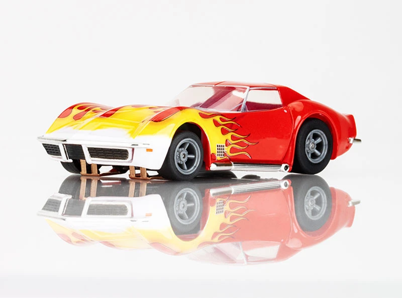 AFX 1970 Corvette Red W/Yellow Wildfire Mega G+ HO Slot Car 2 AFX 1970 Corvette Red W/Yellow Wildfire Mega G+ HO Slot Car - Image 2