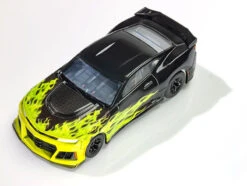 AFX 2021 Chevy Camaro ZL1 Wildfire Black-Lime Flame Mega G+ HO Slot Car