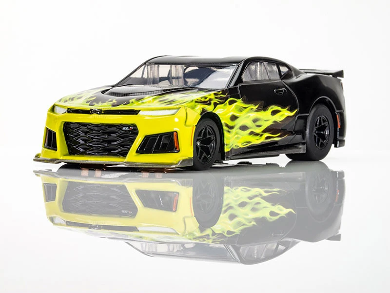 AFX 2021 Chevy Camaro ZL1 Wildfire Black-Lime Flame Mega G+ HO Slot Car 2 AFX 2021 Chevy Camaro ZL1 Wildfire Black-Lime Flame Mega G+ HO Slot Car - Image 2
