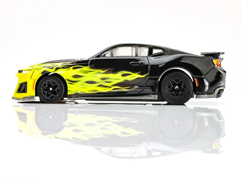 AFX 2021 Chevy Camaro ZL1 Wildfire Black-Lime Flame Mega G+ HO Slot Car 3 AFX 2021 Chevy Camaro ZL1 Wildfire Black-Lime Flame Mega G+ HO Slot Car - Image 3
