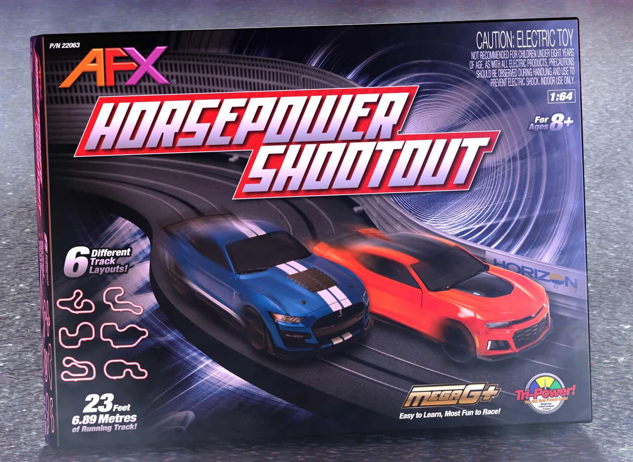 AFX Horsepower Shootout 23-Foot Mega G+ HO Slot Car Race Set 6 AFX Horsepower Shootout 23-Foot Mega G+ HO Slot Car Race Set - Image 6