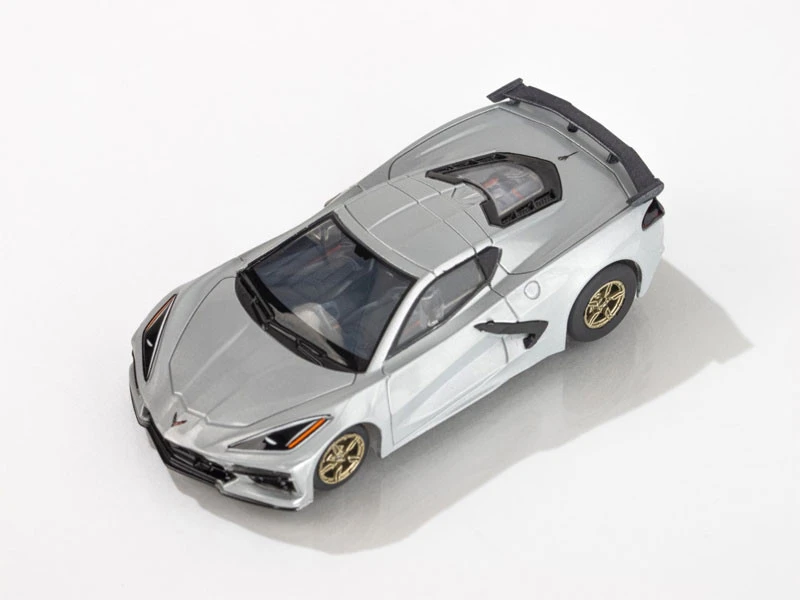 AFX Corvette C8 Ceramic Matrix Metallic Silver Mega G+ HO Slot Car 1 AFX Corvette C8 Ceramic Matrix Metallic Silver Mega G+ HO Slot Car