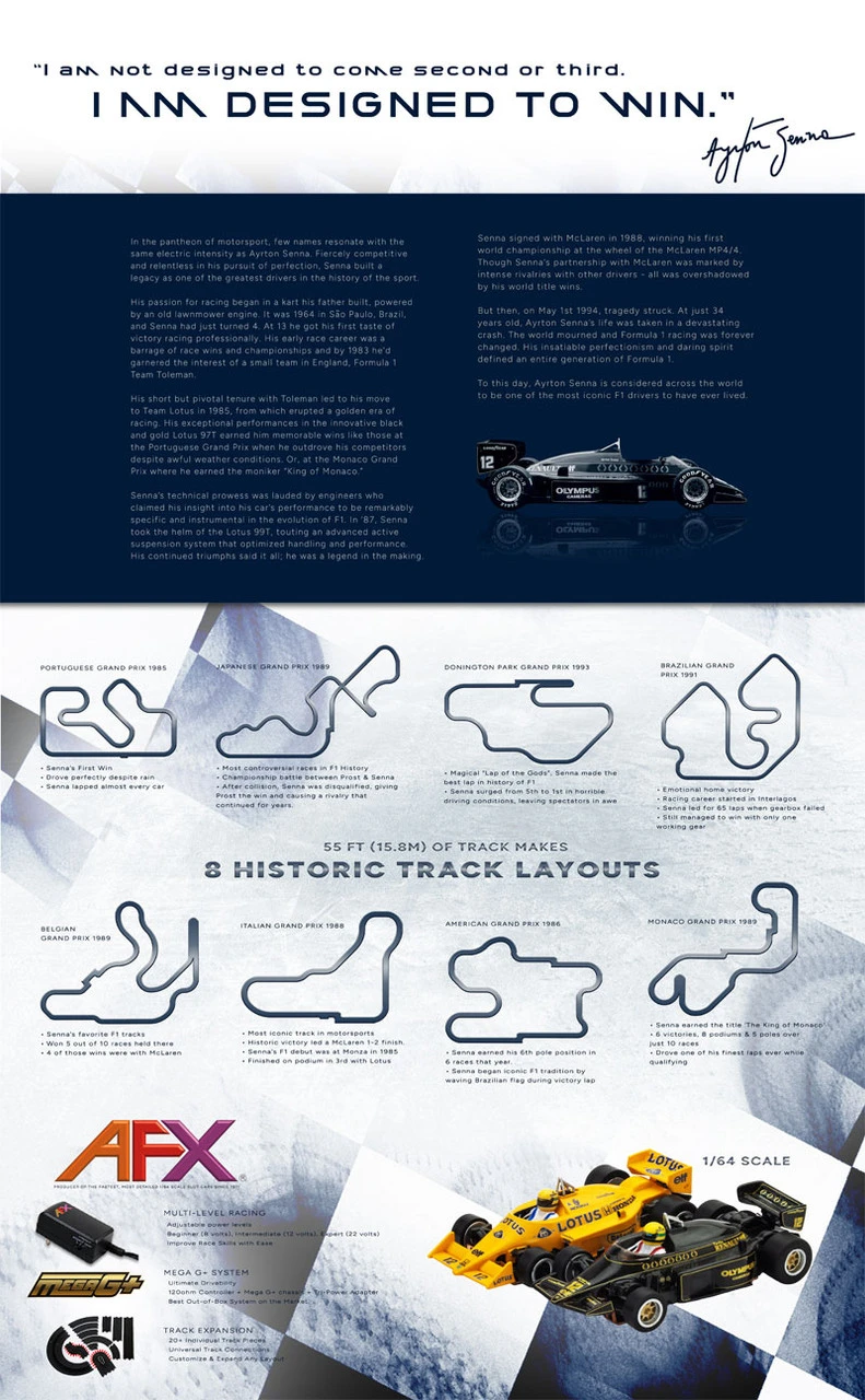 AFX Ayrton Senna Limited Edition Mega G+ HO Slot Car Race Set 4 AFX Ayrton Senna Limited Edition Mega G+ HO Slot Car Race Set - Image 4