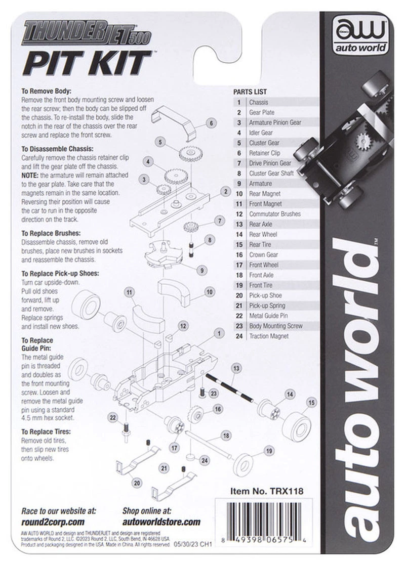 Auto World ThunderJet 500 (Metal Guide Pin) Pit Kit 2 Auto World ThunderJet 500 (Metal Guide Pin) Pit Kit - Image 2