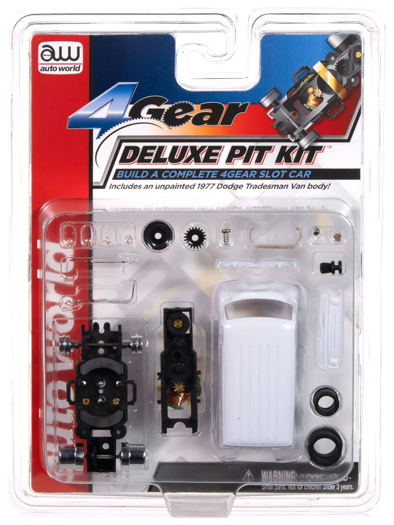 Auto World 4Gear Deluxe Pit Kit (with 1977 Dodge Tradesman Van Body) HO Slot Car 1 Auto World 4Gear Deluxe Pit Kit (with 1977 Dodge Tradesman Van Body) HO Slot Car