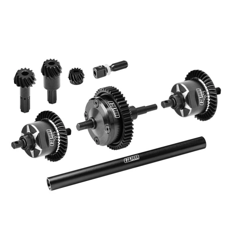 GPM Black 4140 Carbon Steel And 7075 Alloy Front & Center & Rear Complete Differential For Mini Maxx/XRT 1 GPM Black 4140 Carbon Steel And 7075 Alloy Front & Center & Rear Complete Differential For Mini Maxx/XRT