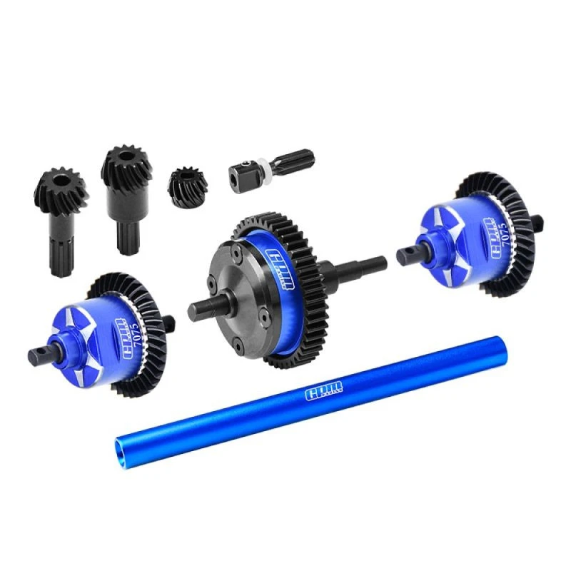 GPM Blue 4140 Carbon Steel And 7075 Alloy Front & Center & Rear Complete Differential For Mini Maxx/XRT 1 GPM Blue 4140 Carbon Steel And 7075 Alloy Front & Center & Rear Complete Differential For Mini Maxx/XRT