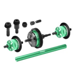 GPM Green 4140 Carbon Steel And 7075 Alloy Front & Center & Rear Complete Differential For Mini Maxx/XRT