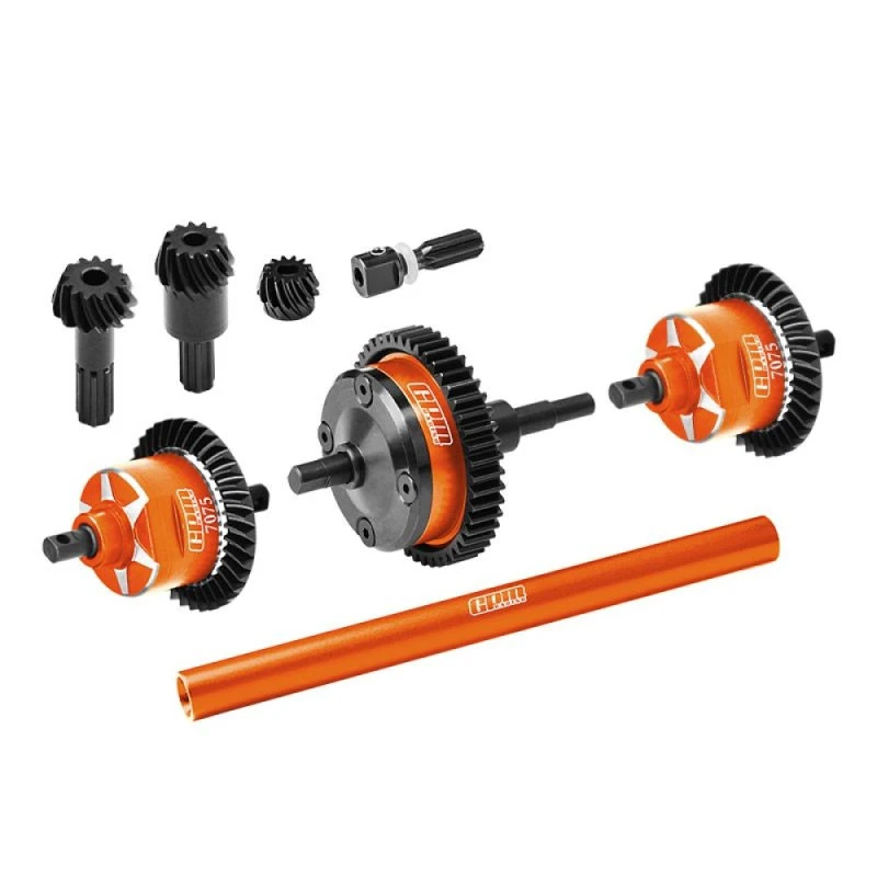 GPM Orange 4140 Carbon Steel And 7075 Alloy Front & Center & Rear Complete Differential For Mini Maxx/XRT 1 GPM Orange 4140 Carbon Steel And 7075 Alloy Front & Center & Rear Complete Differential For Mini Maxx/XRT