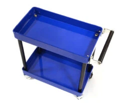 Integy 1/10 Scale Model (Blue) 2-Tier Rolling Metal RC Storage Organizer Cart