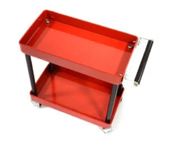 Integy 1/10 Scale Model (Red) 2-Tier Rolling Metal RC Storage Organizer Cart