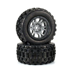 Pro-Line Limited Edition Badlands MX43 Pro-Loc F/R Mounted 24mm Gray/Black Impulse (2) For X-Maxx