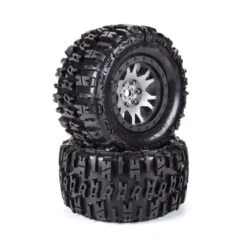 Pro-Line Limited Edition Trencher Pro-Loc F/R Mounted 24mm Gray/Black Impulse (2) For X-Maxx