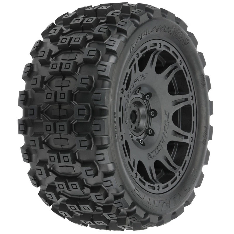 Pro-Line (Black) 1/6 Badlands MX57 Front/Rear 5.7” Tires Mounted On Raid 8x48 Removable 24mm Hex Wheels (2): X-MAXX 2 Pro-Line (Black) 1/6 Badlands MX57 Front/Rear 5.7” Tires Mounted On Raid 8x48 Removable 24mm Hex Wheels (2): X-MAXX - Image 2
