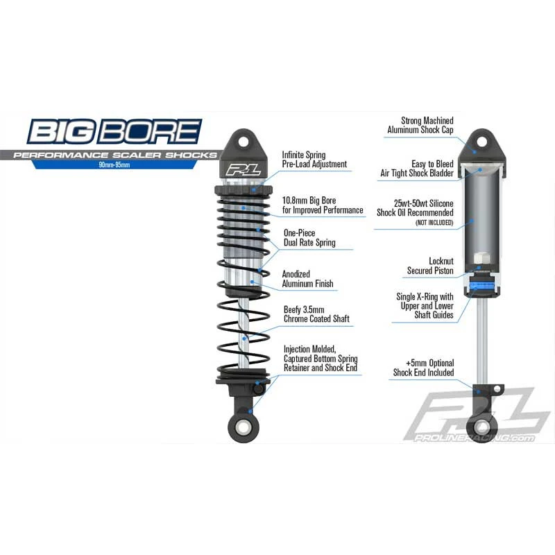 Pro-Line Big Bore 90mm-95mm Scaler Shocks For Rock Crawlers Front/Rear 6 Pro-Line Big Bore 90mm-95mm Scaler Shocks For Rock Crawlers Front/Rear - Image 6
