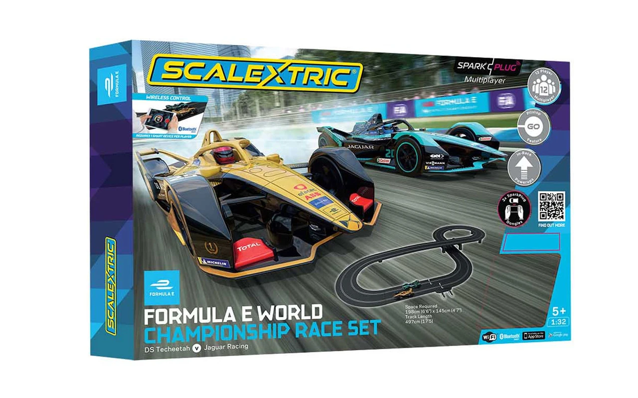Scalextric Formula E World Championship Spark Plug 1/32 Slot Car Track Set 1 Scalextric Formula E World Championship Spark Plug 1/32 Slot Car Track Set