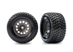 Traxxas Gray Rear (Left & Right) Mini XRT Wheels With Gravix Tires (2)