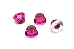 Traxxas Pink Aluminum 4mm Flanged Wheel Nuts (4)