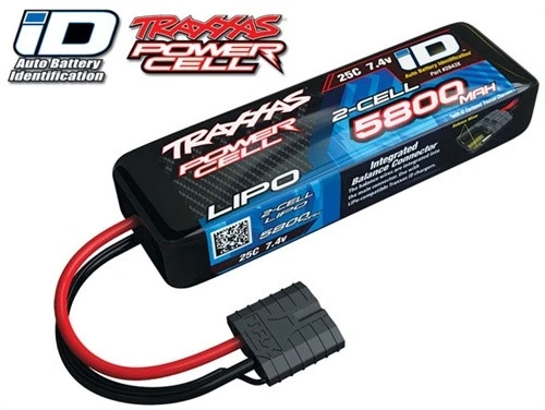 Traxxas 5800mAh 7.4V 2S 2-Cell LiPo Battery W/iD Connector 1 Traxxas 5800mAh 7.4V 2S 2-Cell LiPo Battery W/iD Connector