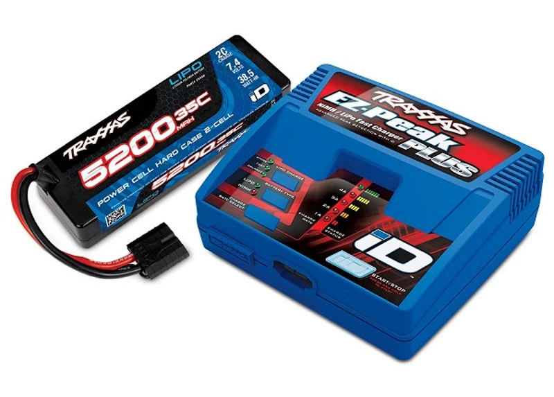 Traxxas 2970-2SR EZ-Peak ID 4-Amp Auto-iD NiMH/LiPo Charger & 2S 5200mAh Hardcase LiPo Battery Completer 1 Traxxas 2970-2SR EZ-Peak ID 4-Amp Auto-iD NiMH/LiPo Charger & 2S 5200mAh Hardcase LiPo Battery Completer