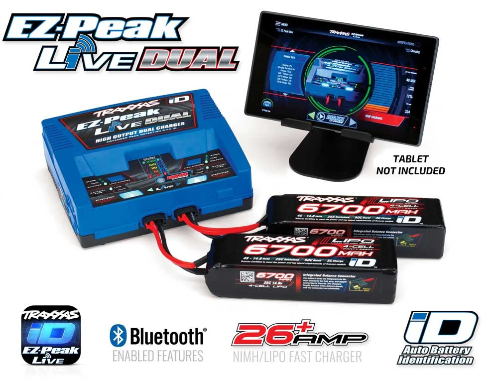 Traxxas EZ-Peak Live Dual ID Charger & 2x 4S 6700mAh LiPo Batteries For X-Maxx 8S 2 Traxxas EZ-Peak Live Dual ID Charger & 2x 4S 6700mAh LiPo Batteries For X-Maxx 8S - Image 2