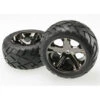 Traxxas Rear Black Chrome All-Star Wheels W/Anaconda Tires: Stampede, Rustler
