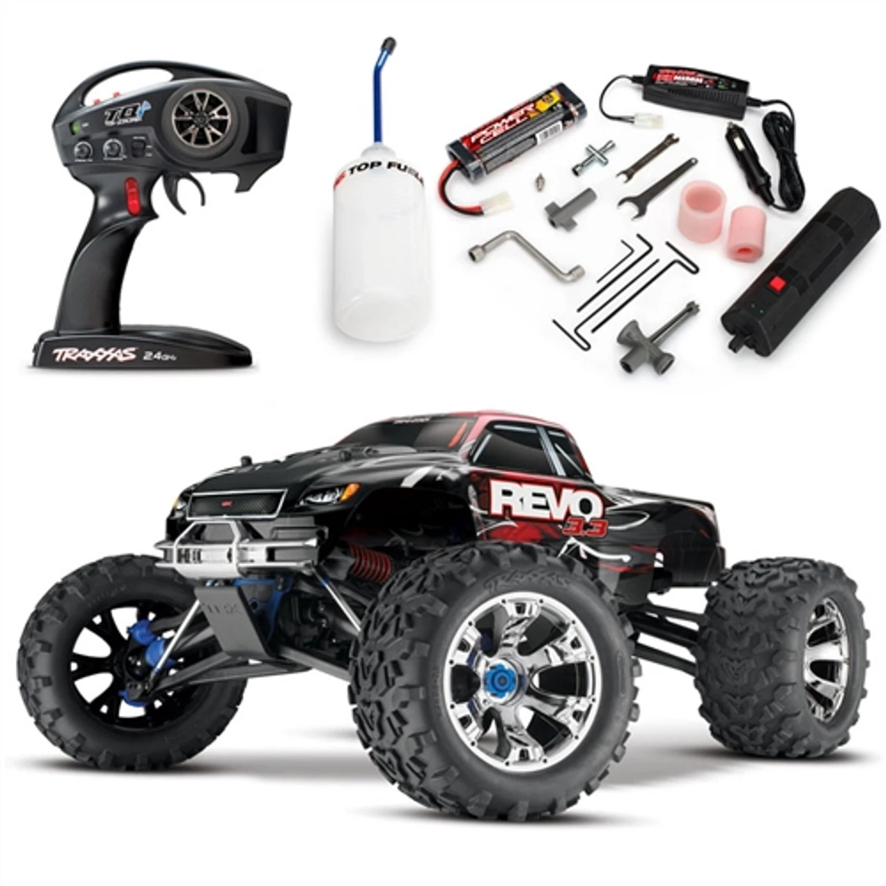 Traxxas Revo 3.3 Nitro 4WD RC Monster Truck W/TSM & Telemetry 1 Traxxas Revo 3.3 Nitro 4WD RC Monster Truck W/TSM & Telemetry
