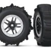 Traxxas Slash Paddle Tires & Chrome Wheels (4x4 Front/Rear, 2WD Rear)