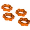 Traxxas Orange Aluminum 17mm Splined Serrated Wheel Nuts (4)