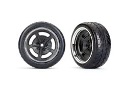 Traxxas Extra Wide Rear 2.1" Response Tires On Black With Chrome Wheels: Factory Five '33 Coupe/'35 Truck