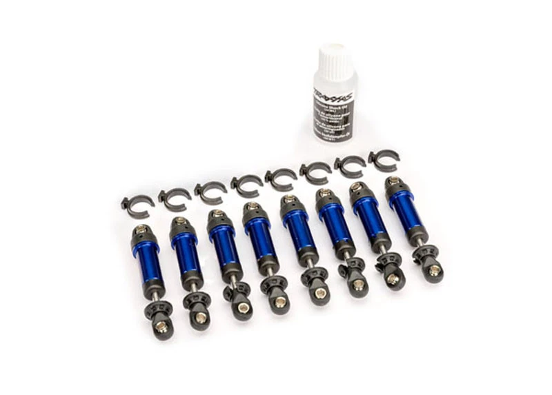 Traxxas GTM 6061-T6 Aluminum Blue-Anodized Shocks (Fully Assembled W/o Springs) (8) 1 Traxxas GTM 6061-T6 Aluminum Blue-Anodized Shocks (Fully Assembled W/o Springs) (8)